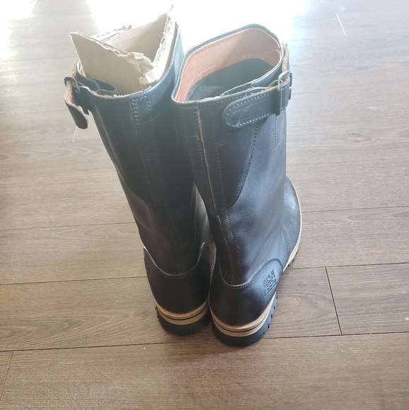 Men Replay Leather Pull Up Biker Boots - Picture 10 of 14
